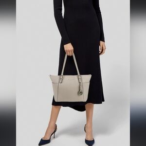 "MICHAEL KORS" Top ZIP Tote Bag-Grey
